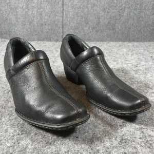 Born Clog Shoes Womens Size 9.5 M Black Leather Slip On Comfort Heel Mule